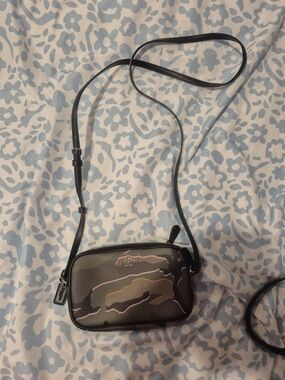 Coach Green Camo Print Crossbody Bag